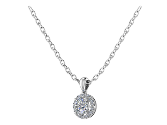 Round Four Claw Halo Pendant 4.5mm