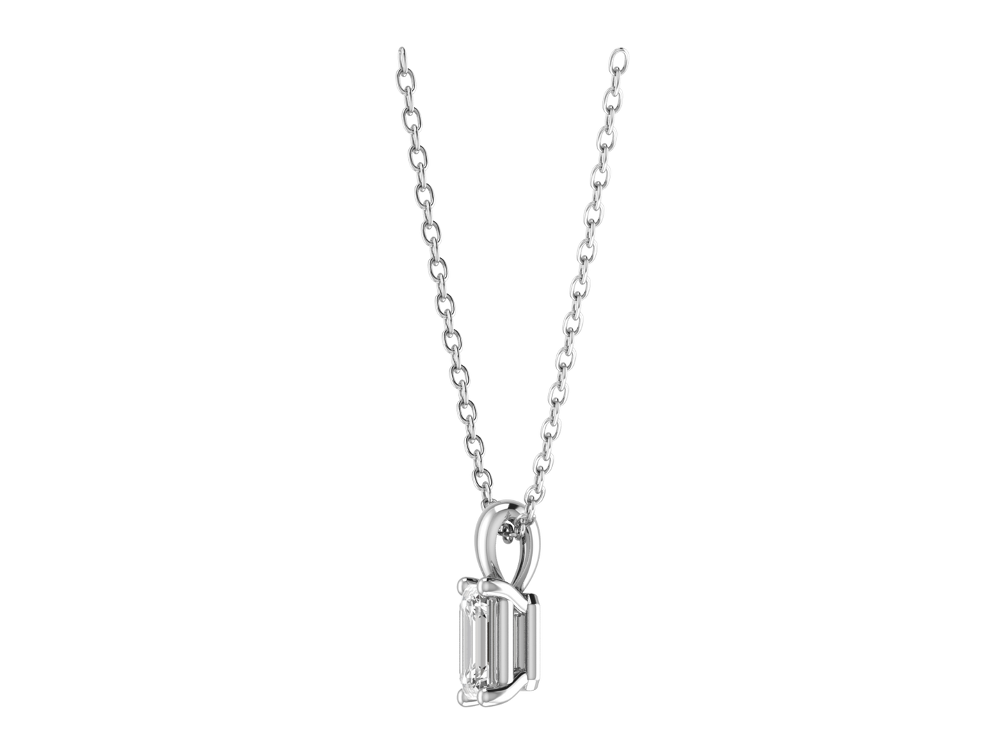 Emerald cut Four Claw Pendant 8x6