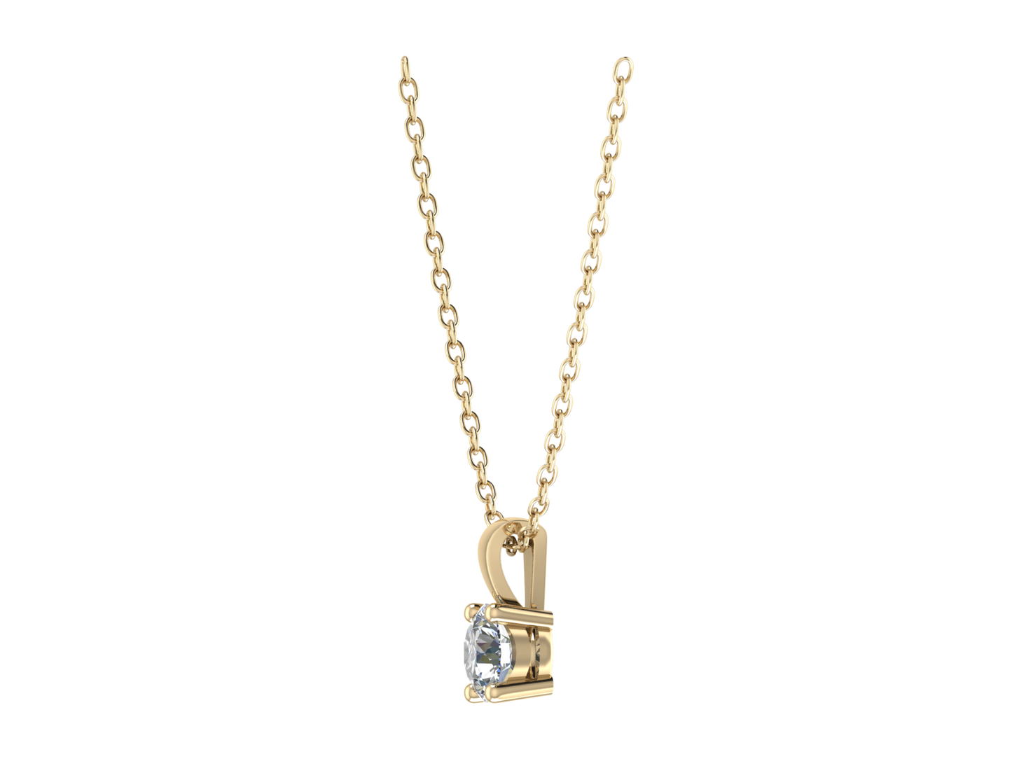 Round Four Claw Pendant 4mm