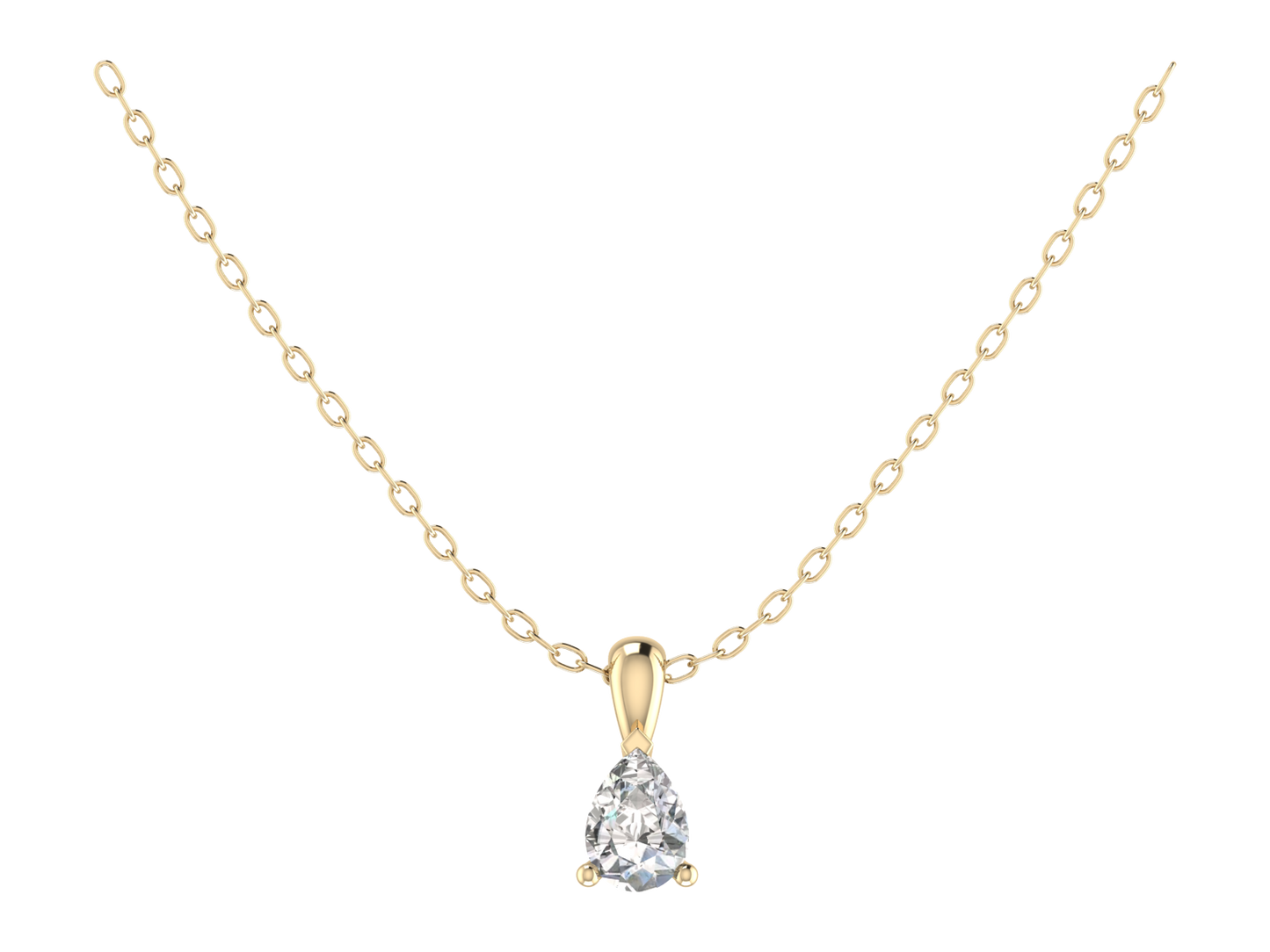 Pear Three Claw Pendant 5x3mm