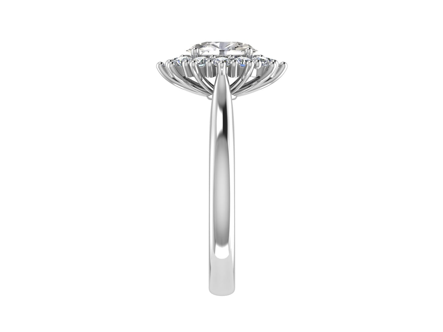 Oval Diamond Cluster Ring 5x3mm