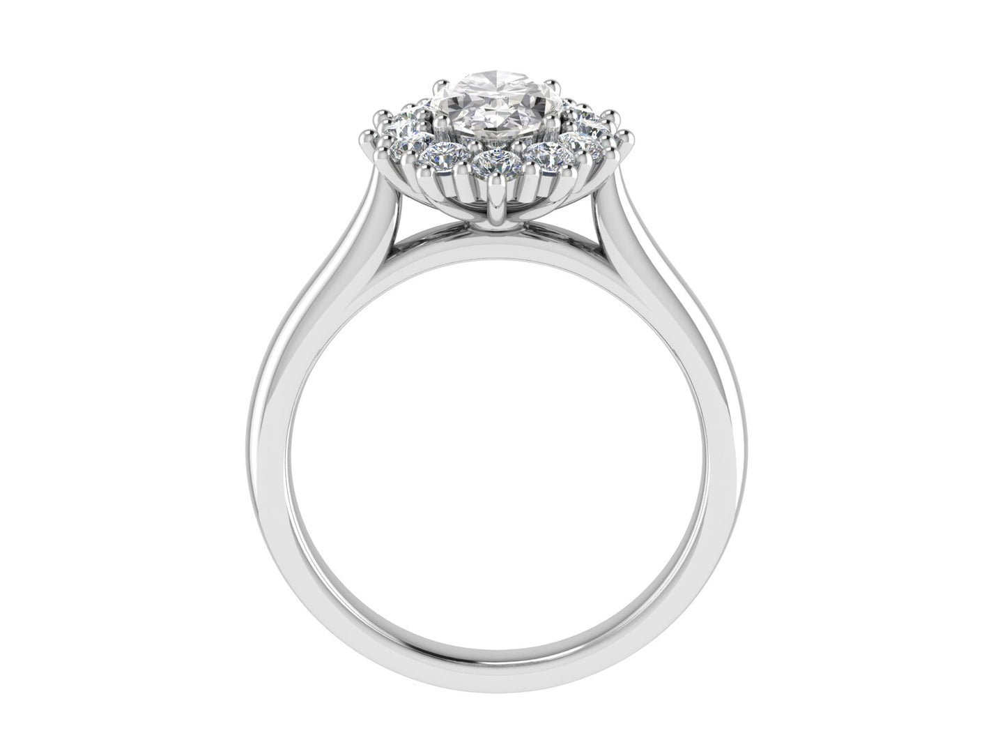 Oval Diamond Cluster Ring 5x3mm
