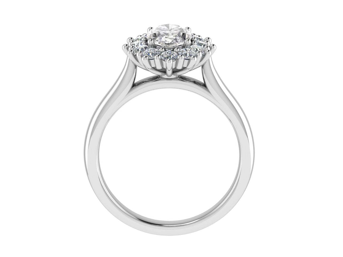 Oval Diamond Cluster Ring 8 x 6mm