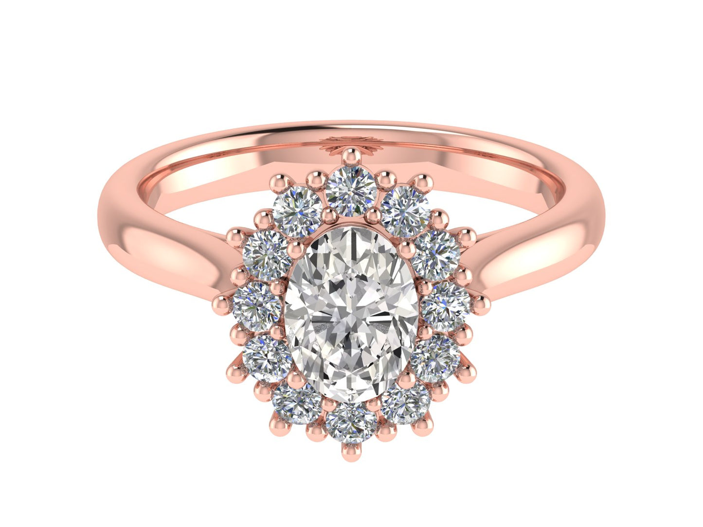 Oval Diamond Cluster Ring 7.5 x 5.5mm