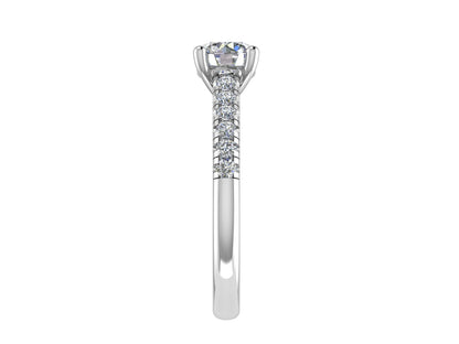 Round Ring with Diamond set shoulders 4.5mm
