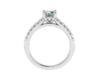 Round Ring with Diamond set shoulders 4.5mm