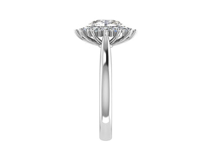 Oval Diamond Cluster Ring 5x3mm