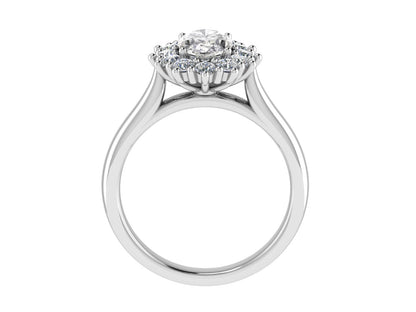 Oval Diamond Cluster Ring 5x3mm