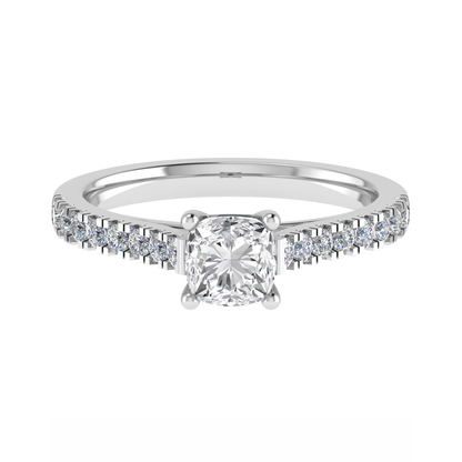 5mm Cushion Ring with Diamond set shoulders