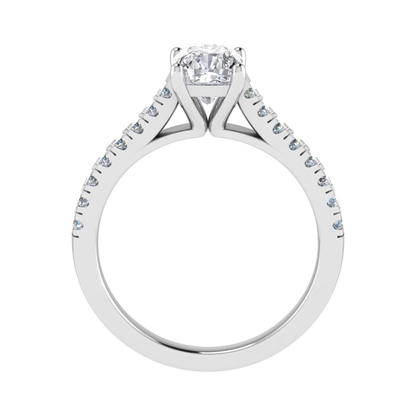 5mm Cushion Ring with Diamond set shoulders