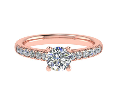 Round Ring with Diamond set shoulders 4.5mm