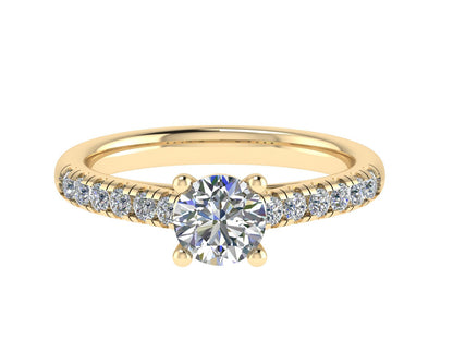 Round Ring with Diamond set shoulders 4.5mm