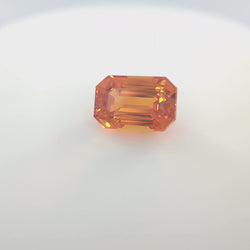 Orange Sapphire emerald cut 7.5 x 4.95mm 1.56ct